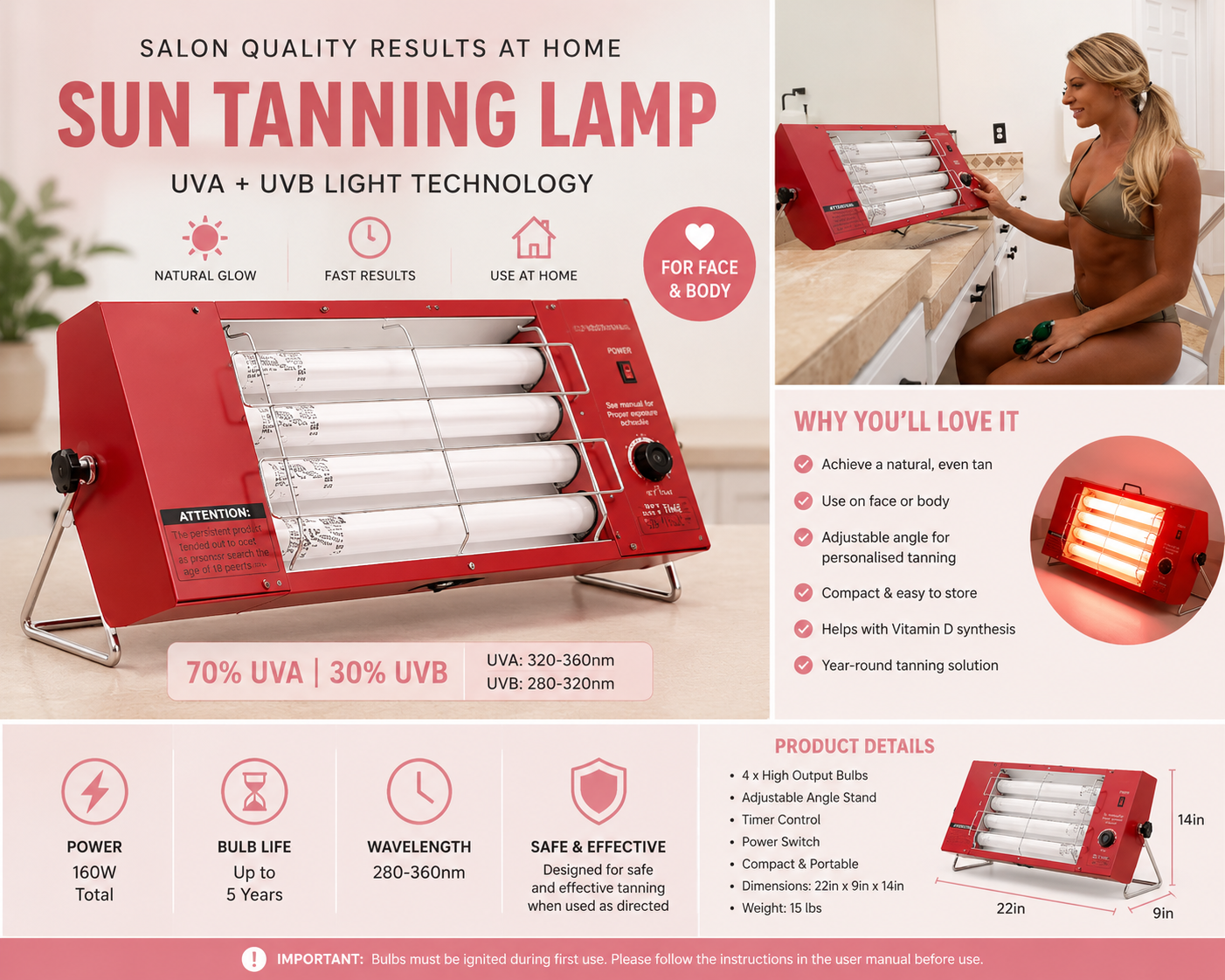UV Tanning Lamp - Solarium Light