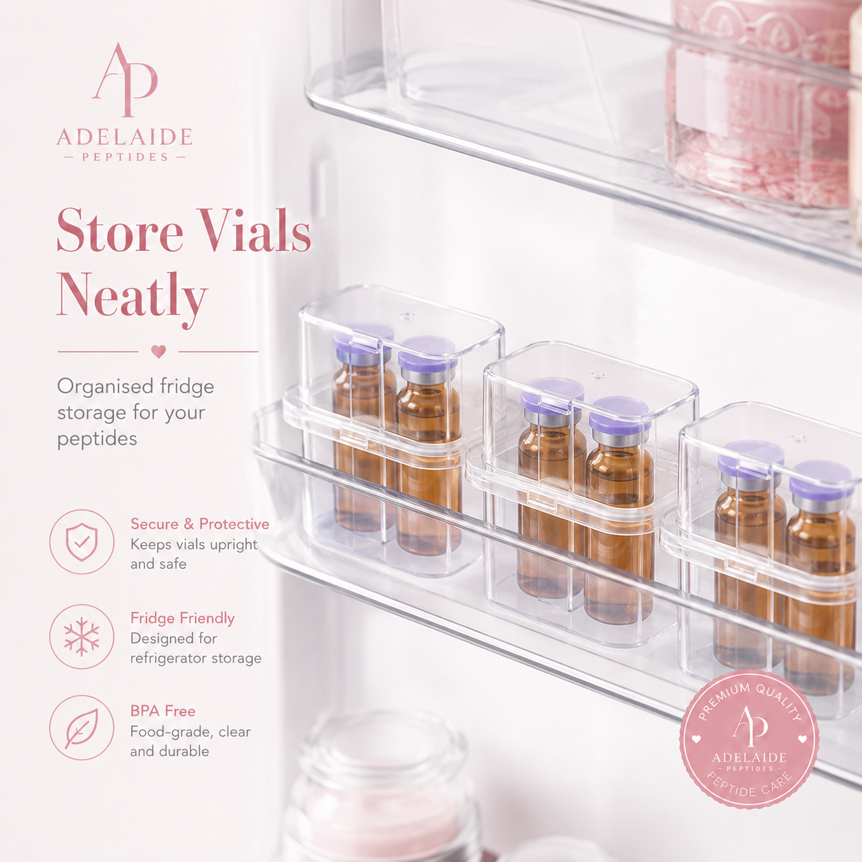 Peptide Storage Boxes 2-Slot - 5x