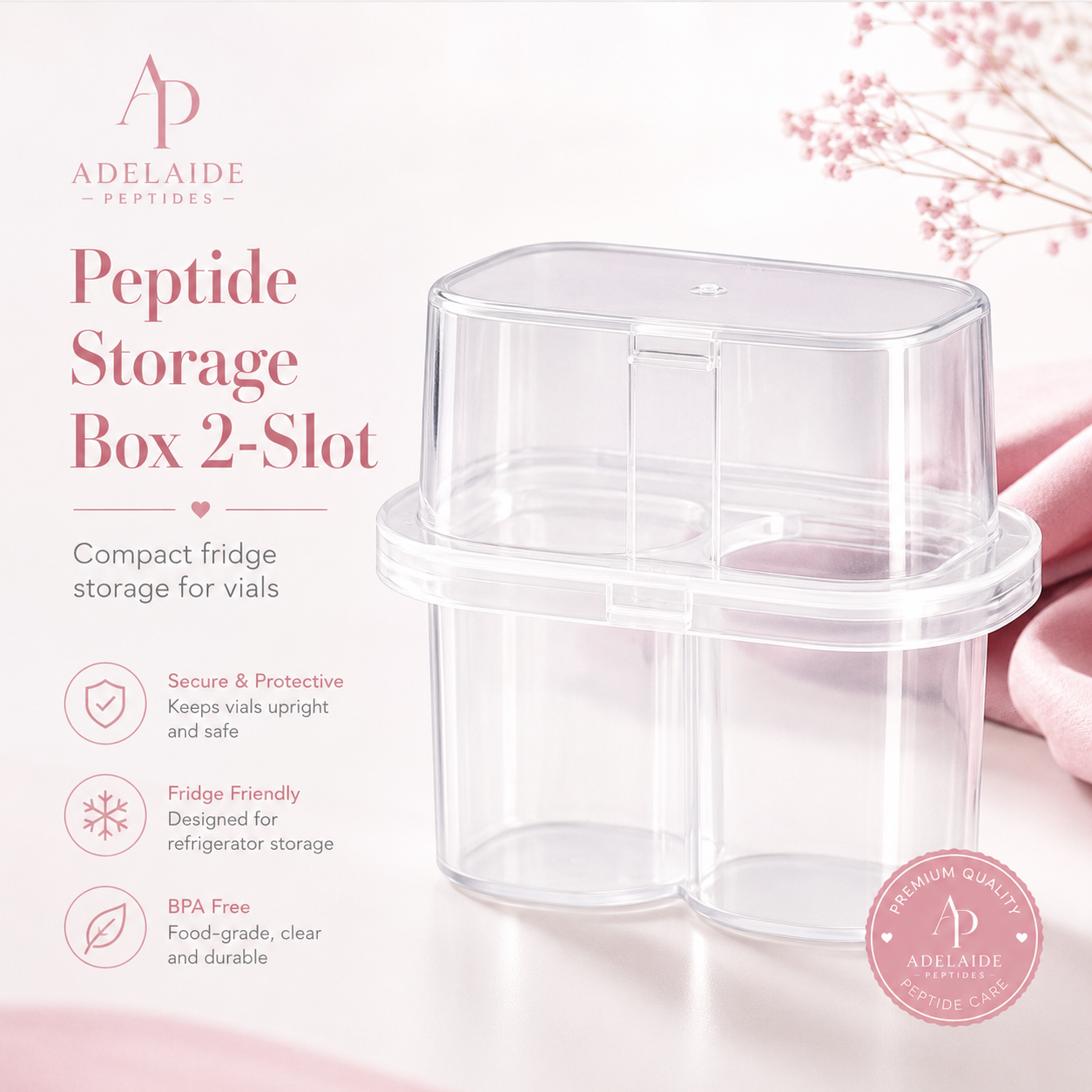 Peptide Storage Boxes 2-Slot - 5x