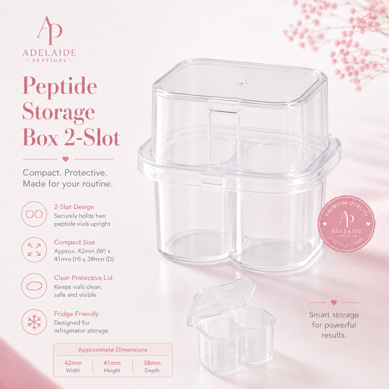 Peptide Storage Boxes 2-Slot - 5x