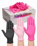 Disposable Gloves Pink / Black 100PCS